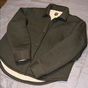 GAP Women’s Dark Green Sherpa-Lined Jacket